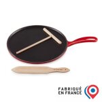 Le creuset petite cr�pi�re en fonte �maill�e 27 cm cerise
