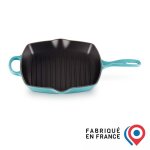 Le creuset skillet carré en fonte émaillée 26 x 26 cm bleu caraibes Le creuset skillet carré en fonte émaillée 26 x 26 cm bleu caraibes