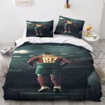 Cristiano ronaldo housse de couette enfant, al nassr parure de lit king�xcm� en microfibre avec fermeture ...