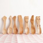 Cuillère en bois pour enfants, dessin animé mignon cuillère a café thé soupe cuillères a remuer dessert ... Cuillère en bois pour enfants, dessin animé mignon cuillère a café thé soupe cuillères a remuer dessert ...