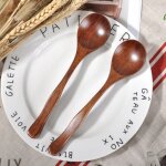 Cuill�re en bois, ustensile de cuisine a long manche, cuill�re a soupe, cuill�re a th� pour restaurant ...