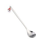 Cuillre a caf en acier inoxydable, 1 pice, avec pendentif de nol, cuillre a remuer pour th au lait, ...