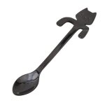 Cuillre a caf en acier inoxydable 304, petite cuillre a mlanger, chat chat chat, dessert color, ...