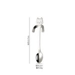 Cuillre a caf en acier inoxydable, cuillre a caf en forme de chat mignon, cuillre a dessert, cuillre ...