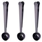 Cuillère a café avec clip, 2 en 1 en acier inoxydable, 1 cuillère a soupe moulue, noire goodnice Cuillère a café avec clip, 2 en 1 en acier inoxydable, 1 cuillère a soupe moulue, noire goodnice