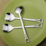 Cuillère a café en forme de câ¿ur en acier inoxydable, accessoires de cuisine, cuillères a sucre, cuillère ... Cuillère a café en forme de câ¿ur en acier inoxydable, accessoires de cuisine, cuillères a sucre, cuillère ...