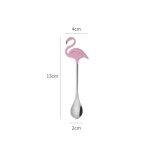 Cuill�re a caf� en forme de flamant rose cr�atif, en acier inoxydable, pour g�teau, gel�e, dessert, cr�me ...
