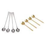 Cuillère a café ronde en acier inoxydable, mini cuillères a thé, cuillère a dessert au sucre, 4 pièces ... Cuillère a café ronde en acier inoxydable, mini cuillères a thé, cuillère a dessert au sucre, 4 pièces ...