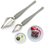 Cuillère a crayon en acier inoxydable, décoration chef, chocolat crème sauce, outils de dessin, portable ... Cuillère a crayon en acier inoxydable, décoration chef, chocolat crème sauce, outils de dessin, portable ...