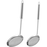 Cuillère a fil fin en acier inoxydable a tamis d'huile chaud et pot de soupe cuillère ecumoire pour friteuse ... Cuillère a fil fin en acier inoxydable a tamis d'huile chaud et pot de soupe cuillère ecumoire pour friteuse ...