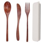 Cuillre fourchette cutter, easy books, scratch verde rutilisable, ensemble de ustensiles en bois pour ...
