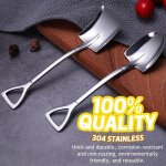 Cuillre a glace crative pour dessert, pelle en acier 304 rtro cuillre a dessert en fer, ustensiles ...
