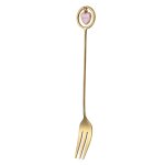 Cuillre a mlanger en acier inoxyddable, fourchette crative en forme de cur, cuillre a dessert, ...