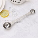 Cuillère a mesurer a double extrémité en acier inoxydable, cuillère a soupe a café Cuillère a mesurer a double extrémité en acier inoxydable, cuillère a soupe a café