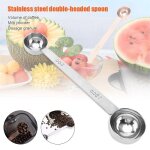 Cuillre a mesurer double face en aacier inoxydable, cuillre a caf cuillre a soupe outil cuillres ...