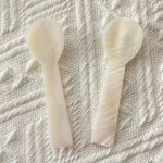 Cuillre de service en coquillage vritable pure, cuillre de service pour caviar, nacre, condiment, ...