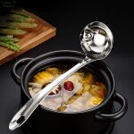Cuillre a soupe en acier inoxydable, sparateur d'huile grasse, louche ecumoire passoire a soupe pour ...