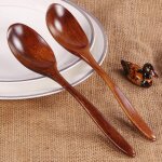 Cuillre a soupe en bois de bambou naturel 18cm, 1 pice, cuillre a soupe ondule au miel et au caf, ...