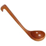 Cuillre a soupe en bois a long manche, cuillre en bambou louche a soupe classique en bois, outils de ...