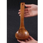 Cuillre a soupe en bois naturel, ustensiles de cuisine en bois, cuillre en bois naturel, louche a soupe ...