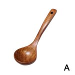 Cuillre a soupe nanmu de style japonais, cuillre de ramen a long manche, cuillre a th cuillres a ...
