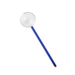 Cuillre en verre transparent color a long manche, dessert crme glace th caf lait cuillre a remuer, ...
