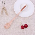 Cuillres en bois a long manche pour enfants, ustensiles de table, riz, soupe, desserts, condiments, ...
