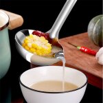 Cuillres a long manche en acier inoxydable, gadgets de cuisine, sparateur de service, soupe, graisse, ...