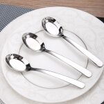 Cuill�res a soupe chinoises en acier inoxydable 304, cuisine a la maison, manche long, couverts de grande ...