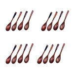 Cuill�res a soupe de riz en bois japonais, cuill�re de cuisine en bois, ensemble pour manger soupe dessert ...