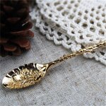 Cuill�re a caf� vintage avec fleur sculpt�e, 1 pi�ce, cuill�re a th� en cristal, pour glace, sucre, g�teau, ...