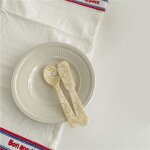 Cuillre a dessert en plastique de style franais, couteau a confiture, cuillre a fruits rtro, ensemble ...