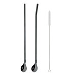 Cuillère a paille en acier inoxydable 304, en argent, pour cocktail, boisson au lait, en métal, réutilisable, ... Cuillère a paille en acier inoxydable 304, en argent, pour cocktail, boisson au lait, en métal, réutilisable, ...