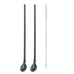 Cuillère paille réutilisable en acier inoxydable, cuillère en métal, cuillère longue paille portable ... Cuillère paille réutilisable en acier inoxydable, cuillère en métal, cuillère longue paille portable ...