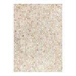 Cuir extra silver - tapis recycl� cuir �clats argent�s 160 x 230 cm blanc