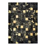 Cuir premium gold - tapis recycl� cuir �clats 120 x 170 cm noir / or