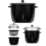 Cuiseur � riz 2. 8l noir 1000w inox + panier vapeur aluminium