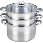 Cuiseur vapeur essentielb vapeur inox diam 24 cm 3 paniers