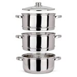 Cuiseur vapeur - livoo - �24 cm - faitout 4 l - 2 paniers 3 l - fond triple inox