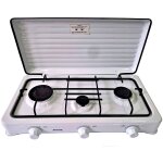Cuisini�re � gaz portable pour le camping, 3 br�leurs, blanc, , blanc, mpm, kn - 03 / 1k