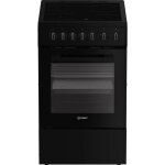 Cuisini�re indesit i5v3pcb noire 50 cm, 4 plaques vitroc�ramiques, four 65 l