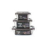 Cuitisan pack de 3 boites alimentaires en inox compatible au micro - ondes 500, 980 et 1100ml