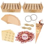 Cultivea� bo�te de 60 c�nes craft avec p�tales confettis de rose s�ch�e naturelles - d�coration champ�tre ...