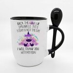Cussing unicorn shank you avec ma tasse a caf� en corne. (tasse rose a l'int�rieur et a poign�e) - tasse ...