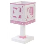 Lampe de chevet - dalber - moonlight - motif lune et etoiles - rose - 40 watt