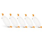 Dalle led 12w ronde superslim coupe � 155 mm (pack 5) 3000k blanc chaud