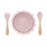 Dasty lalic - ensemble de couverts en silicone avec logo personnalis pour bb, bol de discussion mignon, ...