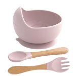 Dasty - lilac - bol d'alimentation en silicone personnalis� avec nom ou logo pour b�b�, ventouse s�re, ...