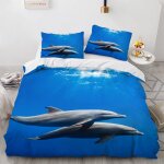 Dauphin housse de couette enfant x cm avec taies d'oreiller xcm polyester - coton house de couette moelleux ...