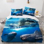 Dauphin housses de couettes x cm polyester - coton parure de lit doux confortable housse couette ado ...